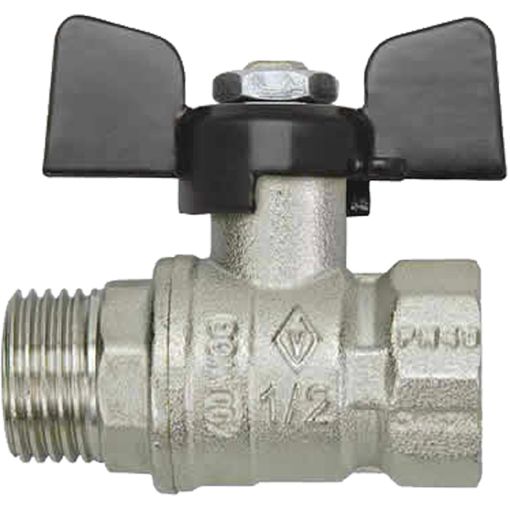 VALVOLA A SFERA PASSAGGIO STANDARD M/F CON FARFALLA ALLUMINIO BUGATTI - img 3