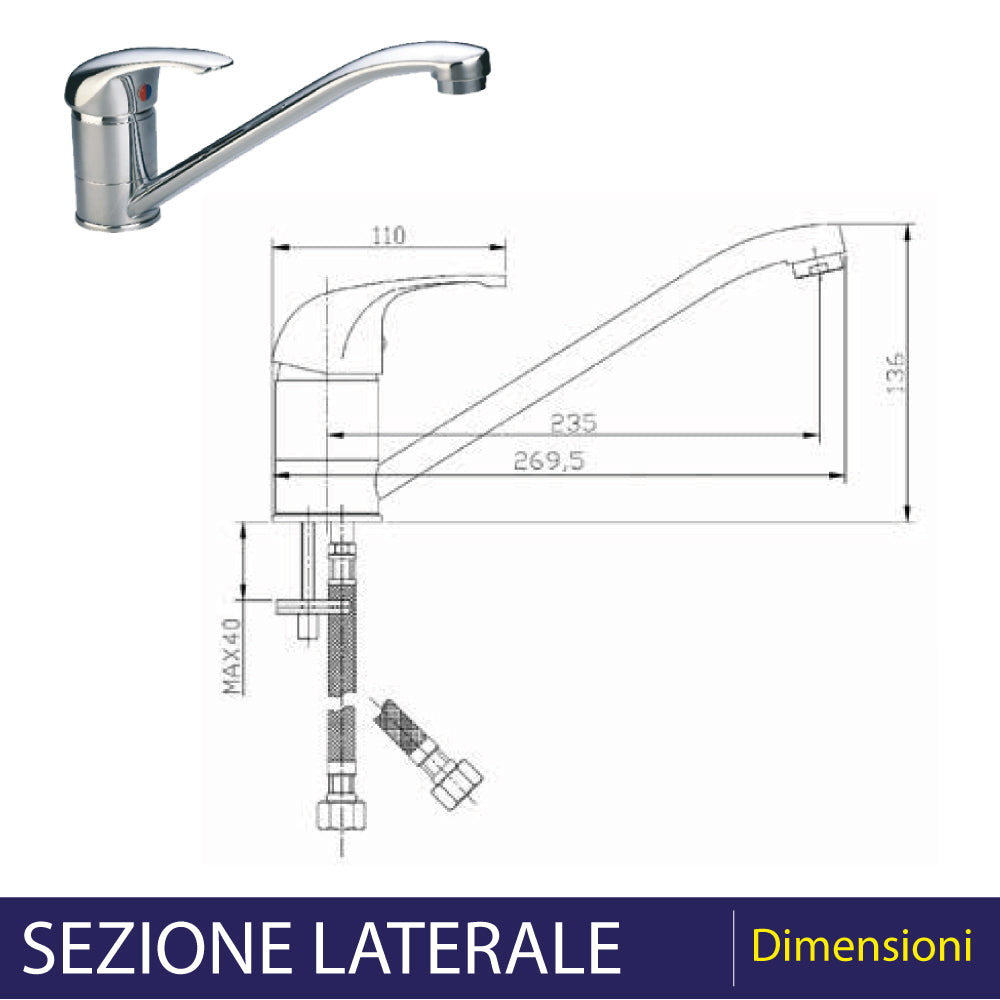 MISCELATORE LAVELLO A CANNA BASSA "PRINCE" - img 5