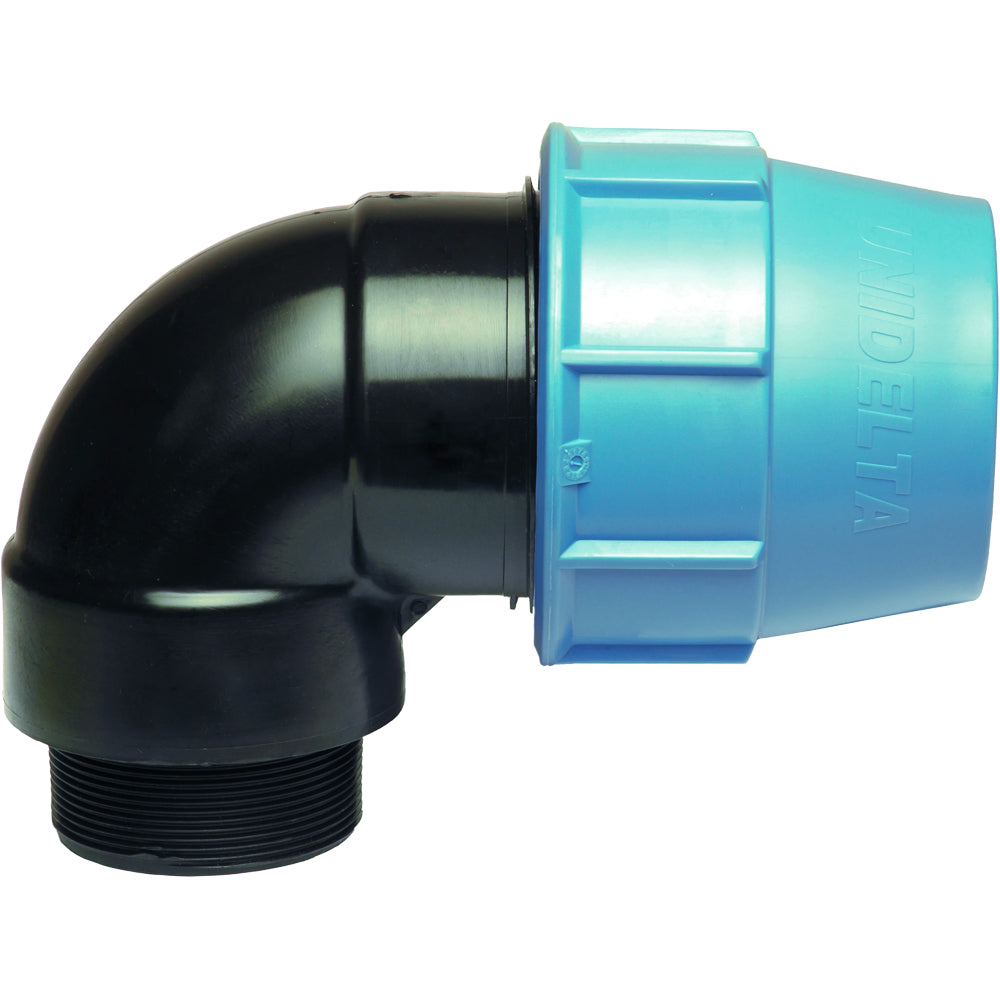 GOMITO MASCHIO A COMPRESSIONE PER TUBO POLIETILENE UNIDELTA - img 2