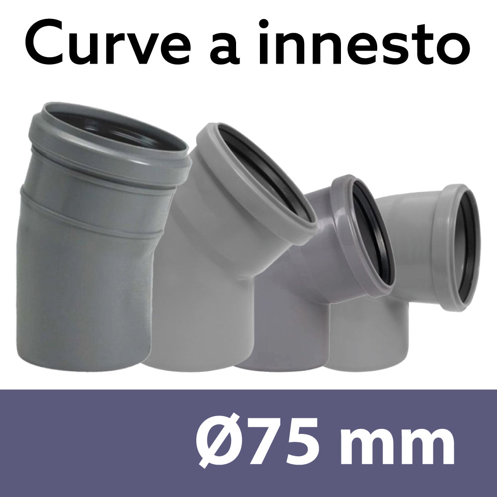CURVA A INNESTO Ø75 "BAMPLAST PP-TECH" - img 2