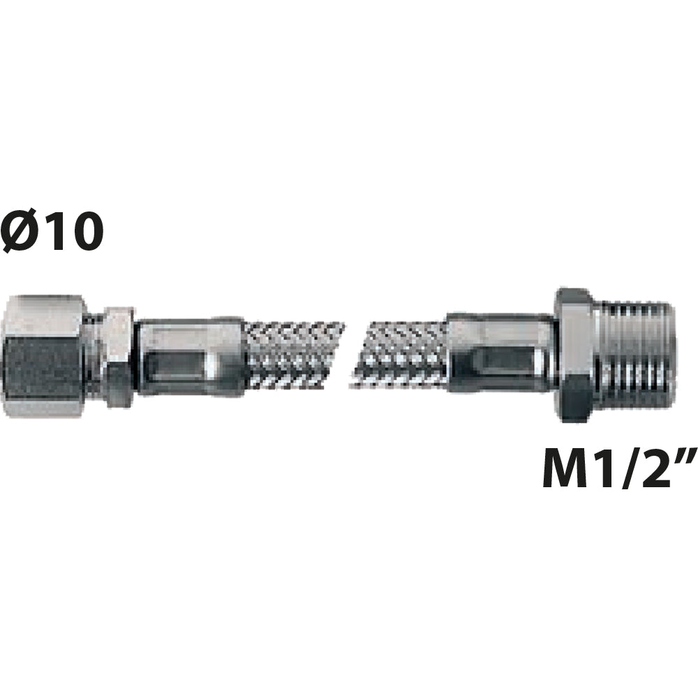 FLESSIBILE IN ACCIAIO INOX FLEXCORE M1/2 x 10 BICONO - img 2