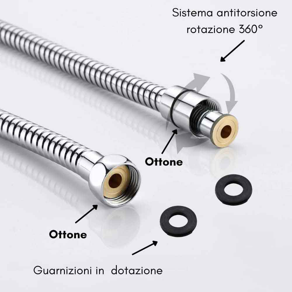FLESSIBILE DOCCIA CONICO ANTITORSIONE "SILVER METALLIC" - img 4