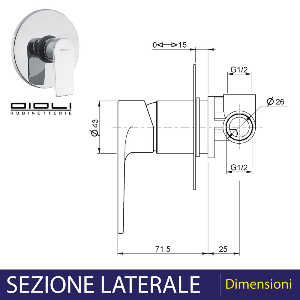 MISCELATORE DOCCIA INCASSO NEW DETROIT - img 3
