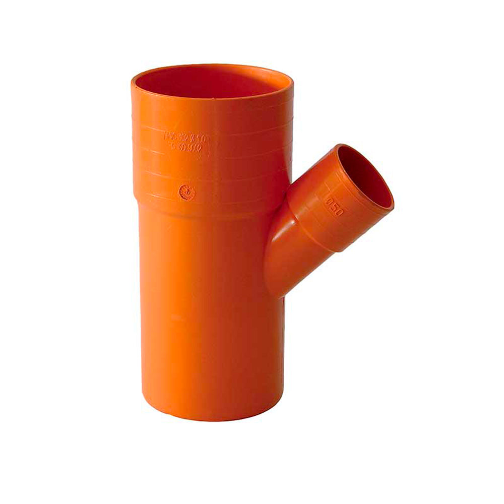 BRAGA RIDOTTA A 45° IN PVC ARANCIO - img 2