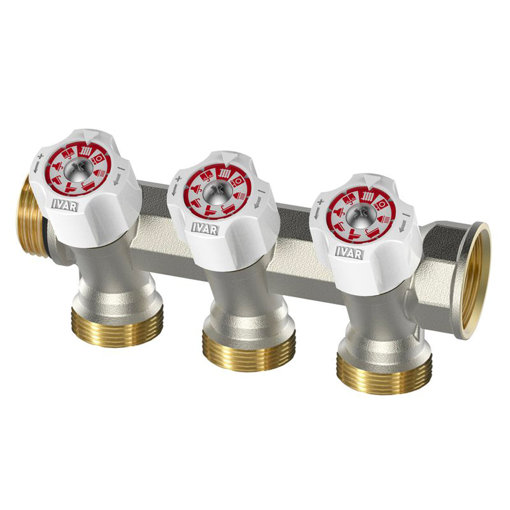 COLLETTORE LINEARE "EASY LOCK" CON RUBINETTI DI ARRESTO INCLINATI A 30° IVAR - img 2