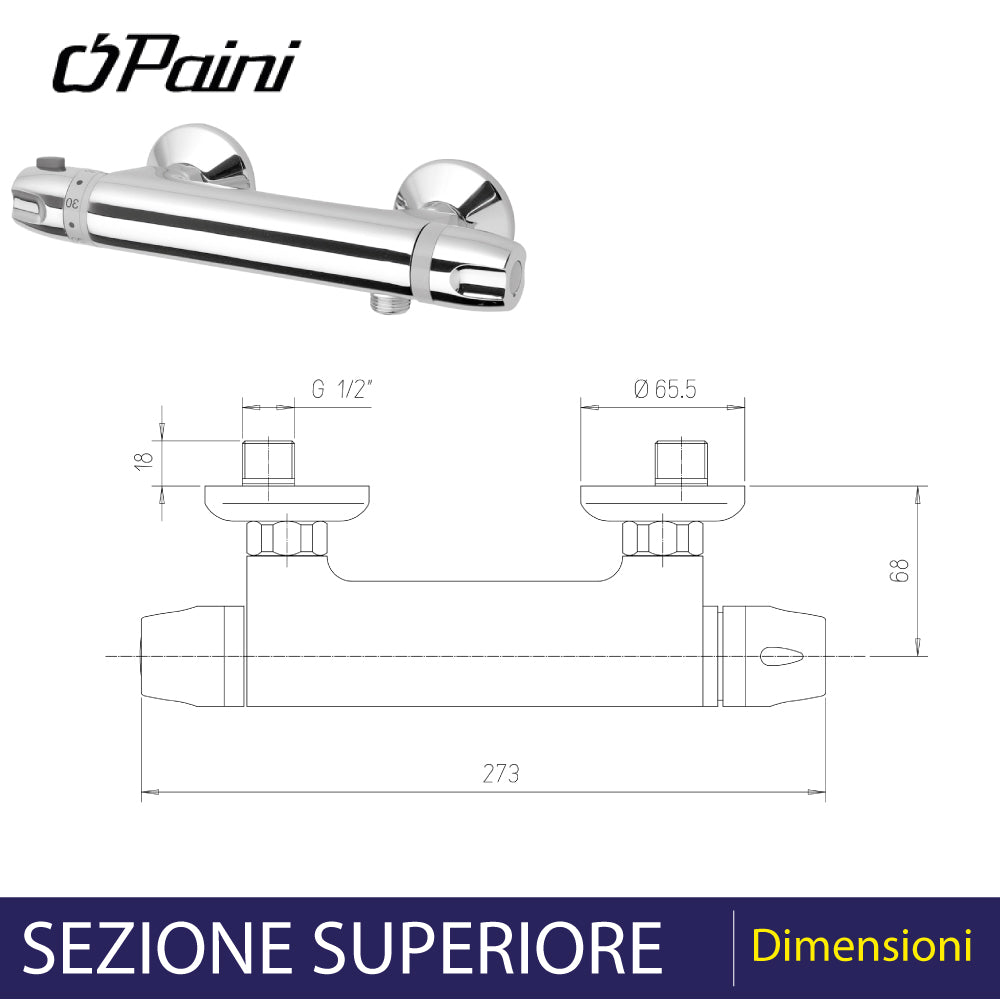 MISCELATORE DOCCIA ESTERNO TERMOSTATICO "2T" - img 5