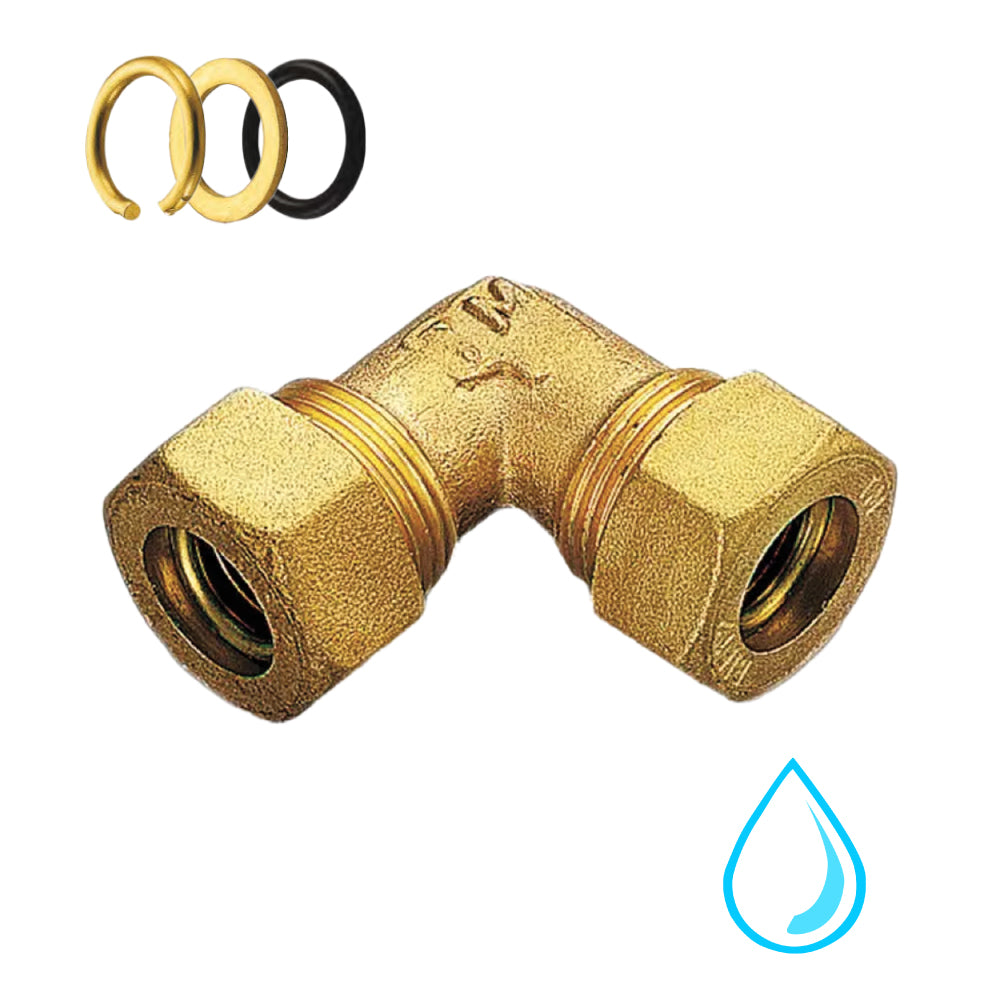 GOMITO DOPPIO A COMPRESSIONE CON O-RING PER TUBO RAME TIEMME - img 3