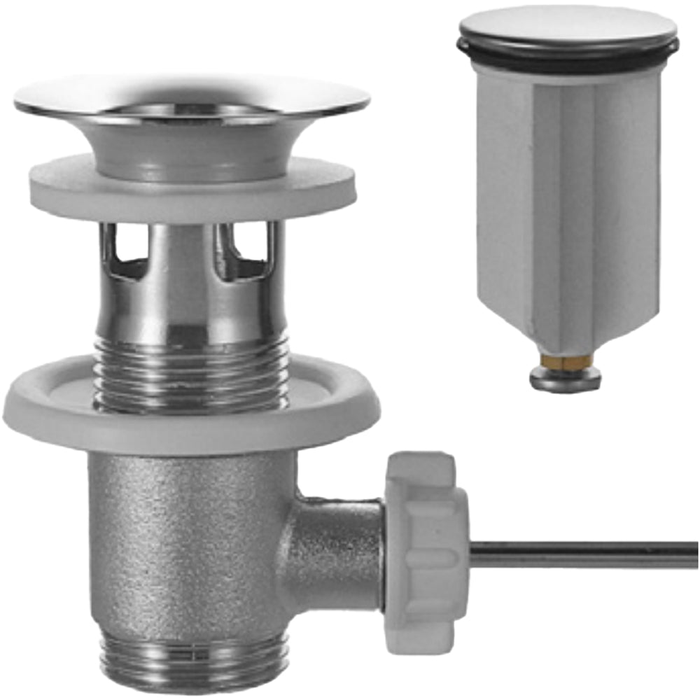 PILETTA DI SCARICO SALTARELLO "NORTON" PESANTE CON TAPPO IN ACCIAIO INOX LUCIDO - img 2