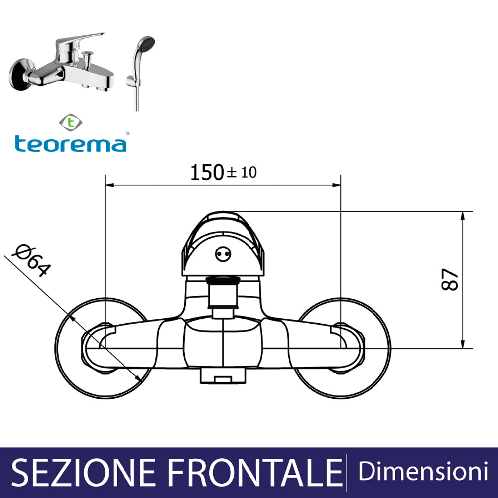 MISCELATORE VASCA CON DOCCETTA T-ONE - img 3