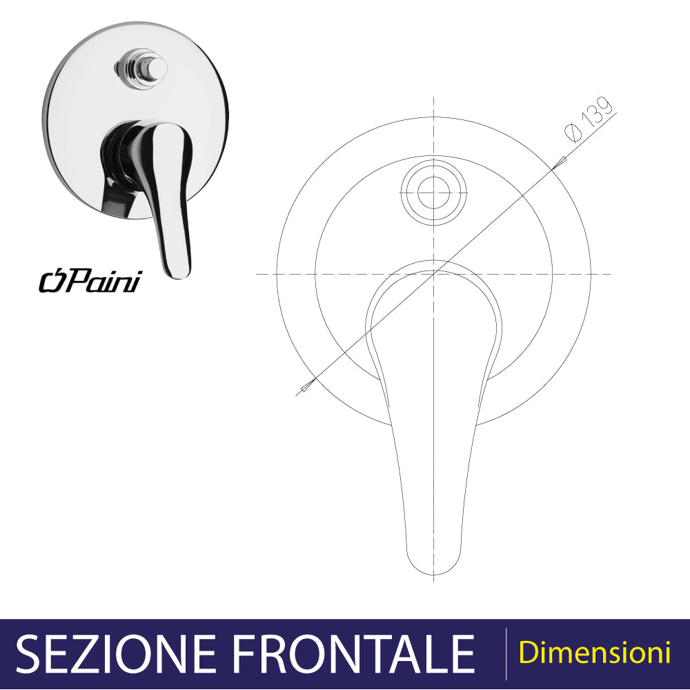 MISCELATORE DOCCIA AD INCASSO CON DEVIATORE 'PILOT' - img 3