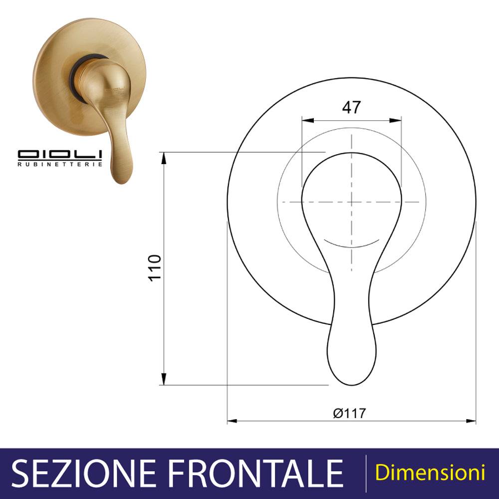 MISCELATORE DOCCIA INCASSO ARCANA BRONZO - img 3