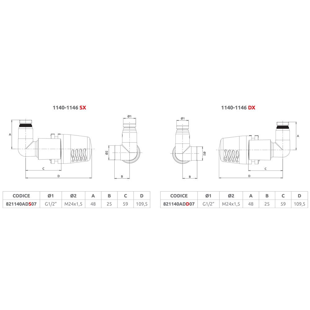 VALVOLA AD ANGOLO DX TERMOSTATICA ATTACCO RAME, MULTISTRATO E PE-X "DAFNE" CROMO - img 4