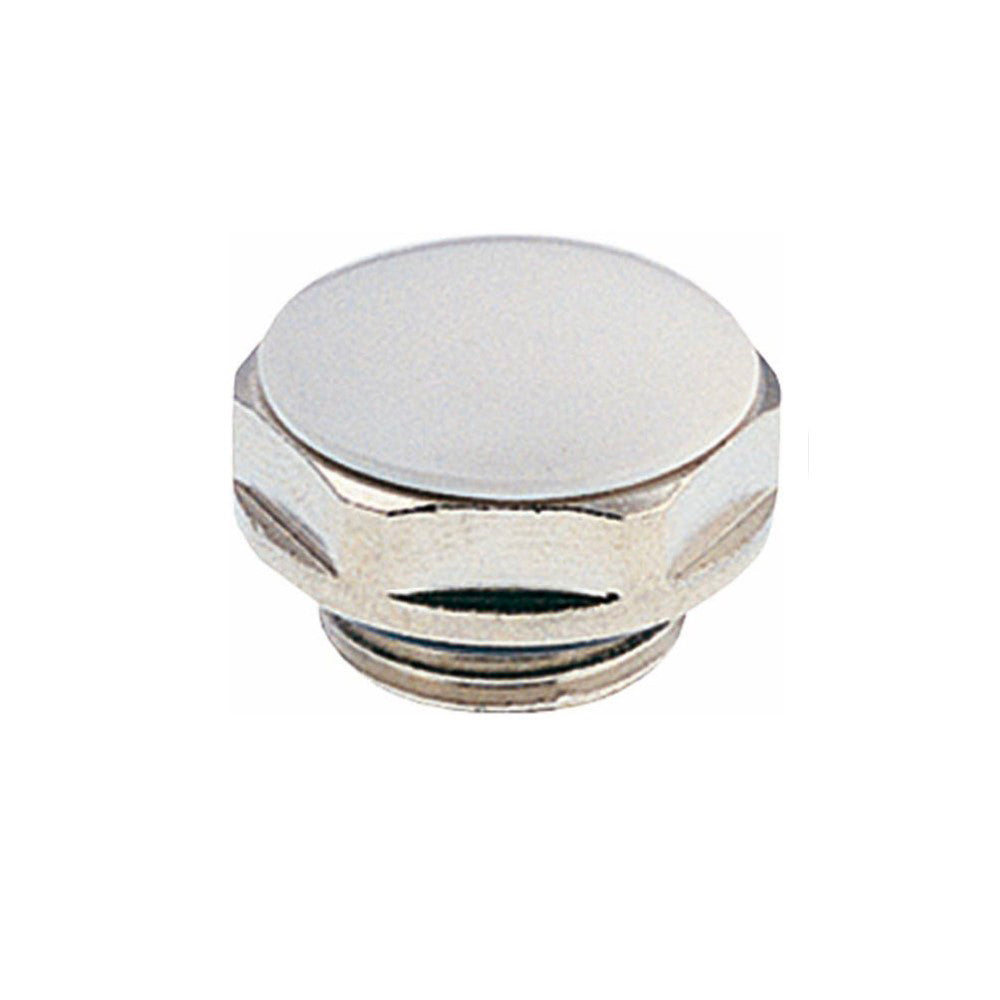 TAPPO CIECO IN OTTONE CROMATO E CAPPUCCIO BIANCO CON TENUTA O-RING - img 2