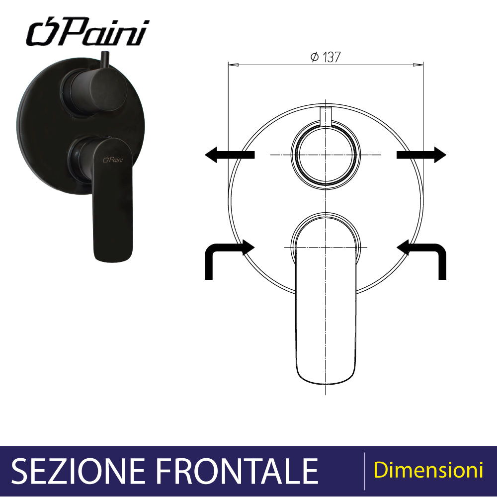 MISCELATORE DOCCIA INCASSO CON DEVIATORE "NOVE" - img 3