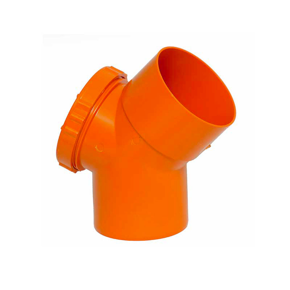 CURVA A 45° CON ISPEZIONE PVC ARANCIO - img 2