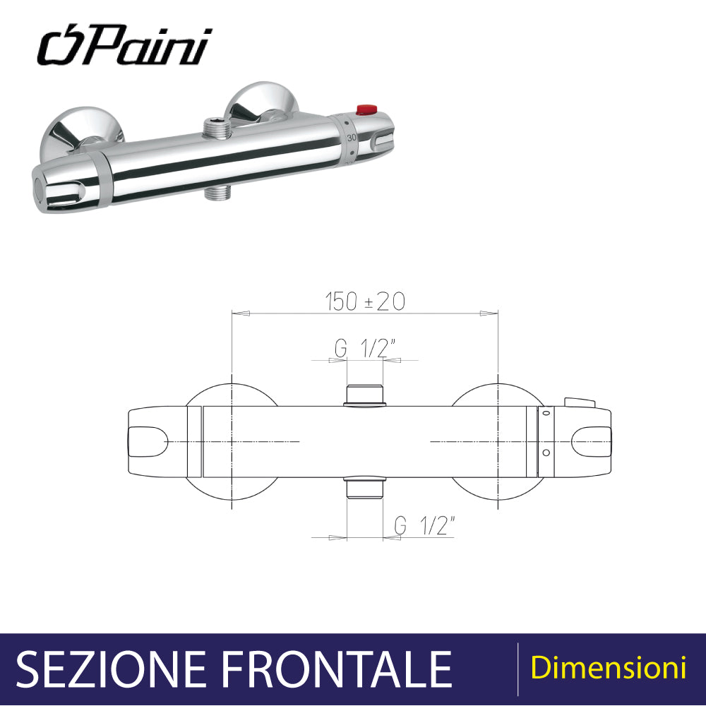 GRUPPO TERMOSTATICO DOCCIA CON DEVIATORE 2 USCITE "2T" - img 3