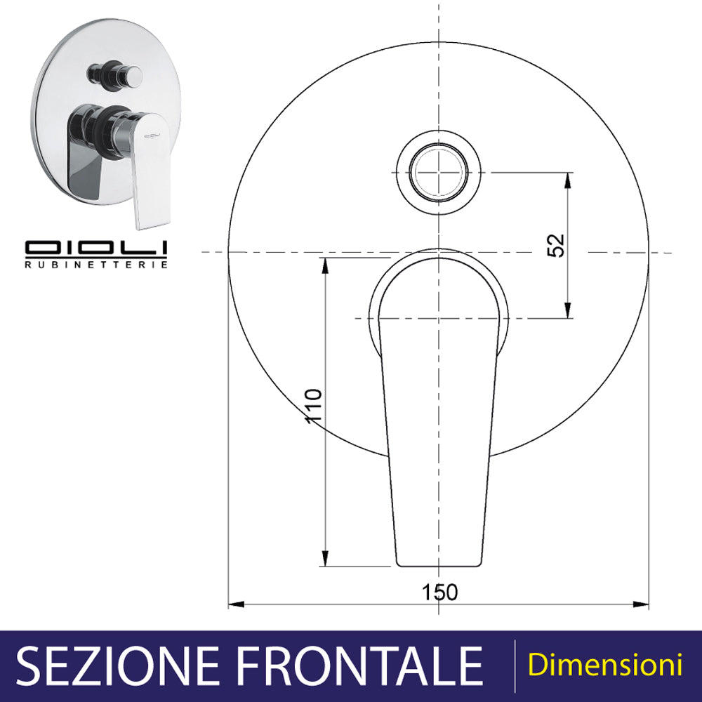 MISCELATORE DOCCIA INCASSO CON DEVIATORE NEW DETROIT - img 4
