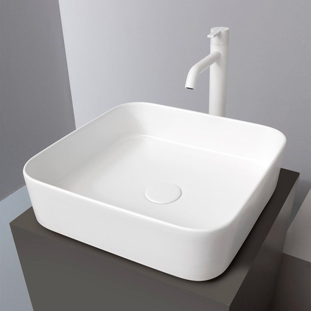 PILETTA CLICK CLACK CON TAPPO IN CERAMICA BIANCO STP - img 5