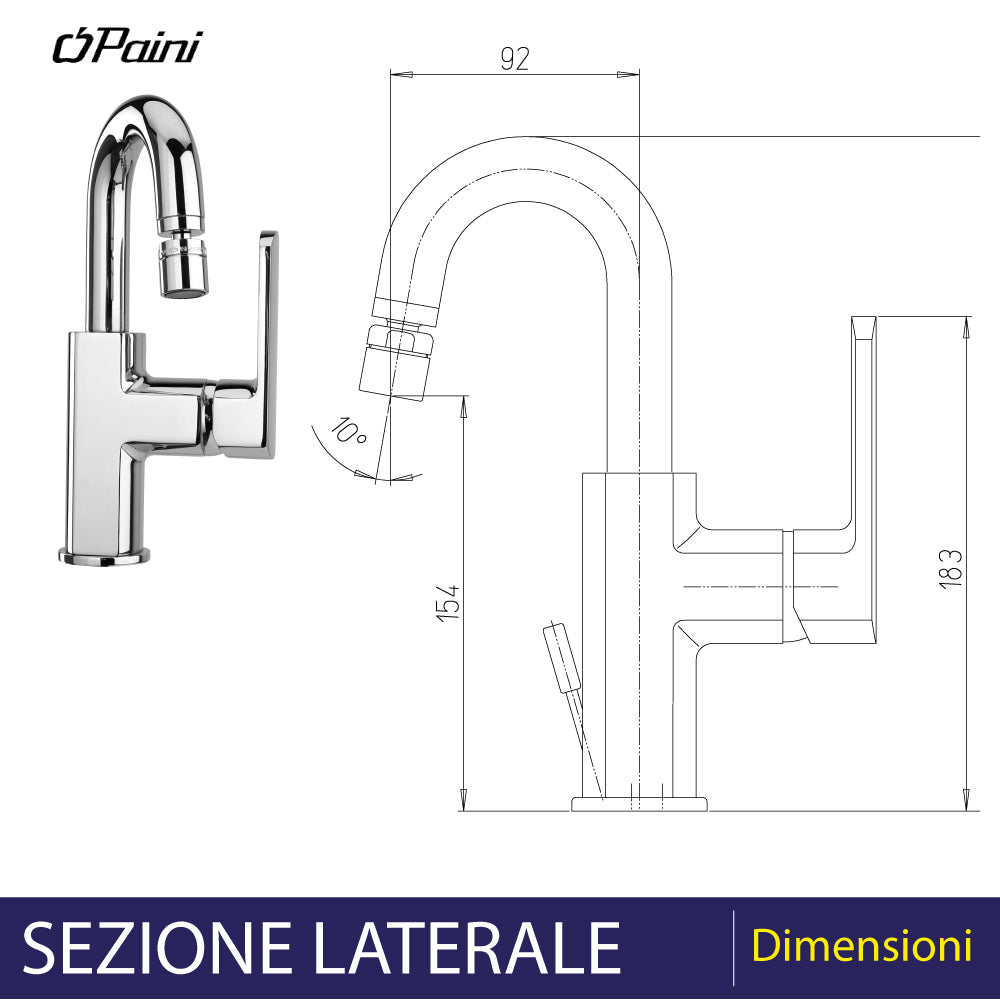 MISCELATORE BIDET CON BOCCA ORIENTABILE 'STILE' - img 3