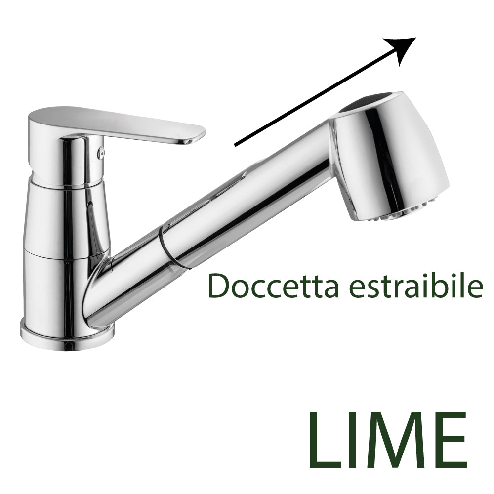 MISCELATORE LAVELLO LIME CON DOCCETTA ESTRAIBILE - img 4