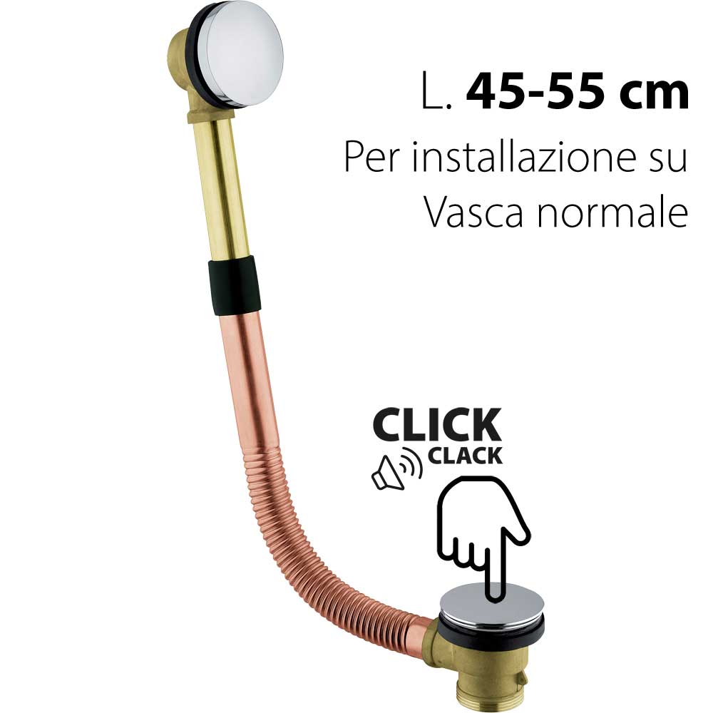 COLONNA DI SCARICO VASCA IN OTTONE CON TAPPO CLICK-CLACK - img 5