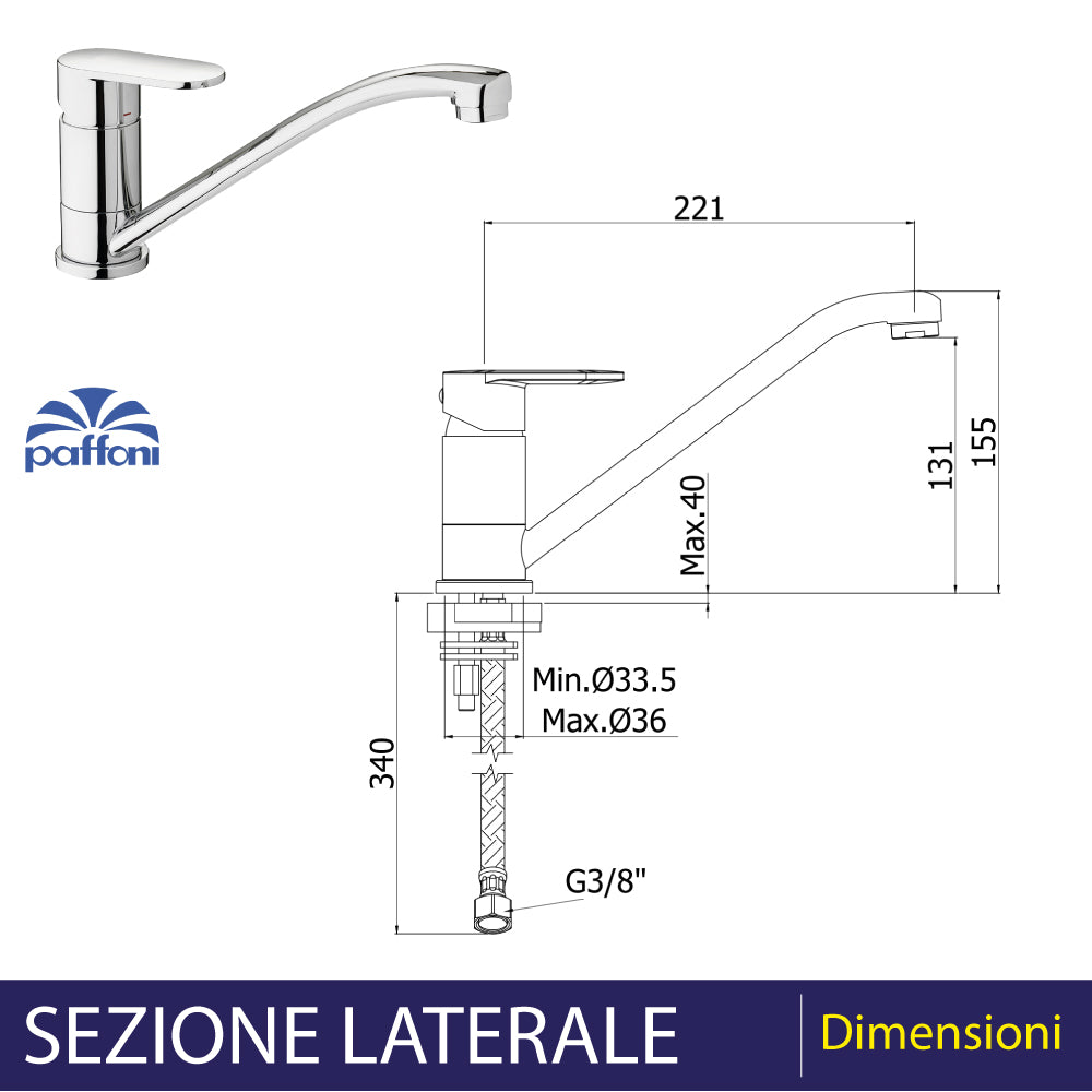 MISCELATORE LAVELLO MONOFORO "CANDY" - img 3