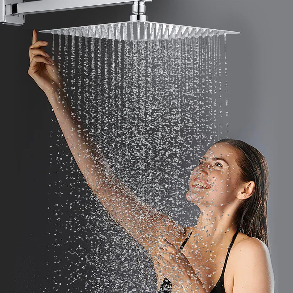 SOFFIONE DOCCIA "SLIM" H. 2 MM QUADRO IN ACCIAIO SUPER-MIRROR - img 3
