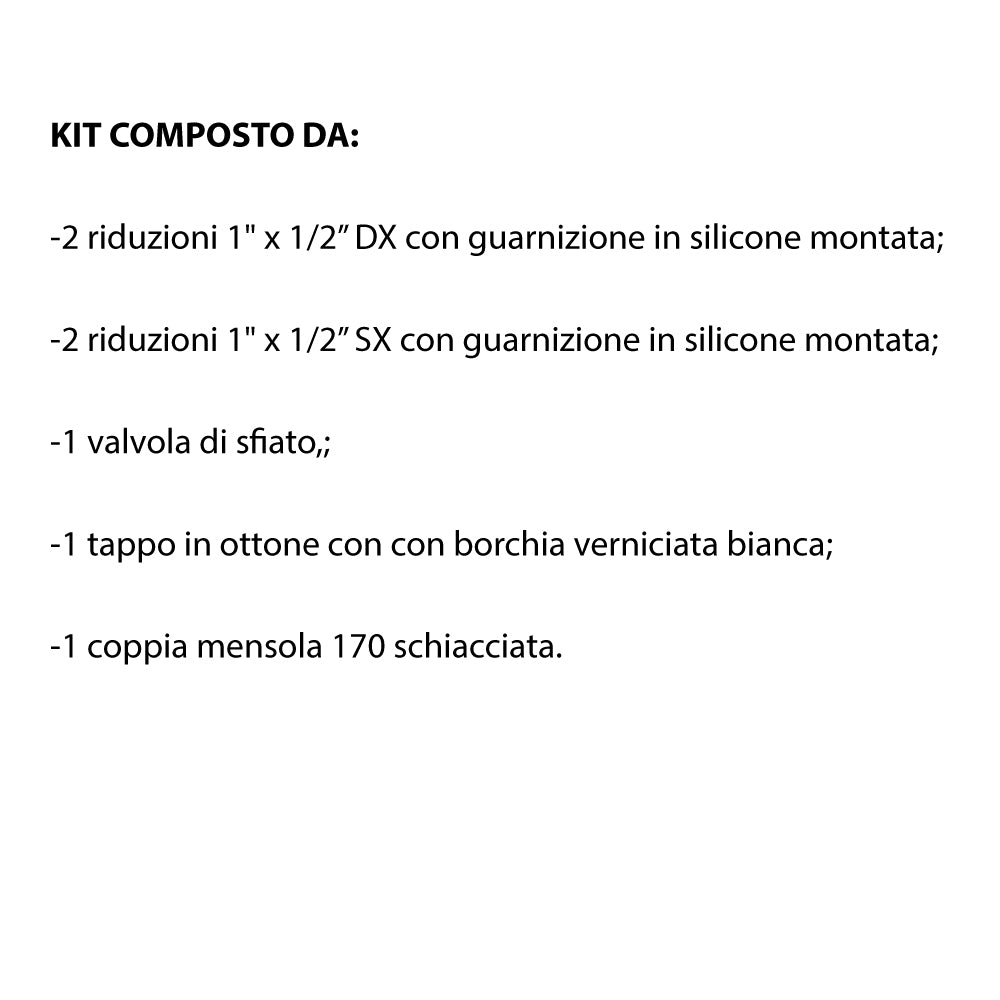 KIT TAPPI E MENSOLE PER RADIATORI 1/2" BIANCO - img 3