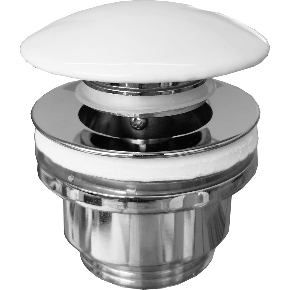 PILETTA CLICK CLACK CON TAPPO IN CERAMICA BIANCO STP - img 2