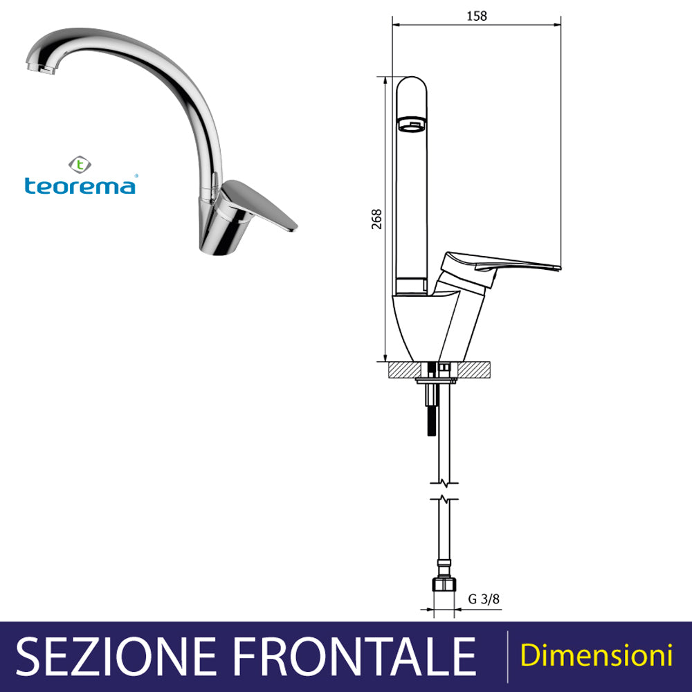 MISCELATORE LAVELLO T-ONE CANNA FUSA - img 4