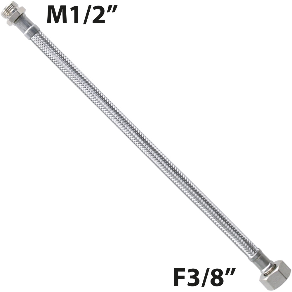 FLESSIBILE IN ACCIAIO INOX M1/2" x F3/8" GIR. "FLEXCORE" - img 2