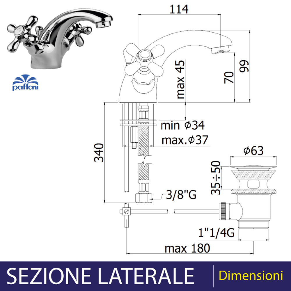 GRUPPO MONOBLOCCO LAVABO IRIS - img 3