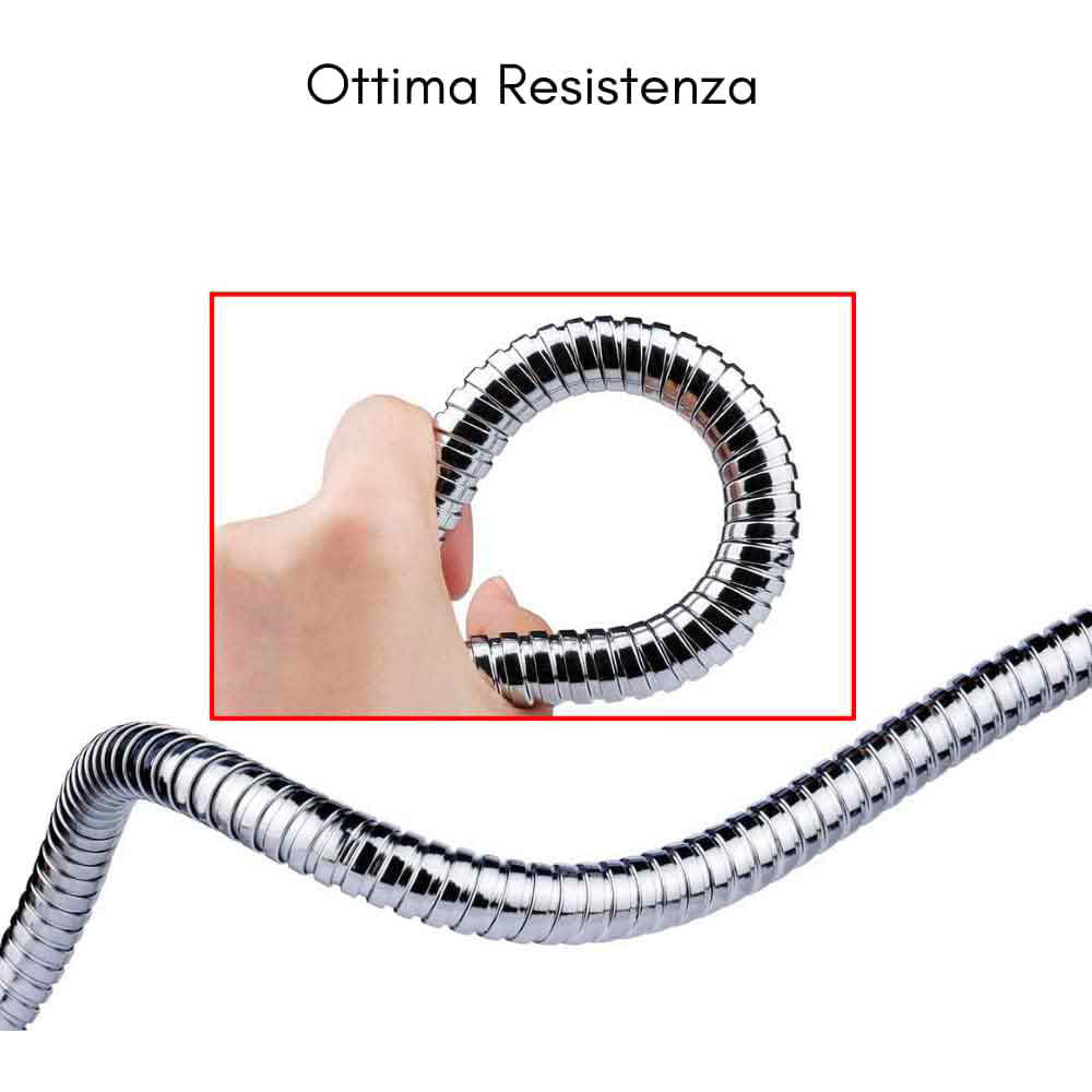 FLESSIBILE DOCCIA CONICO ANTITORSIONE "SILVER METALLIC" - img 3