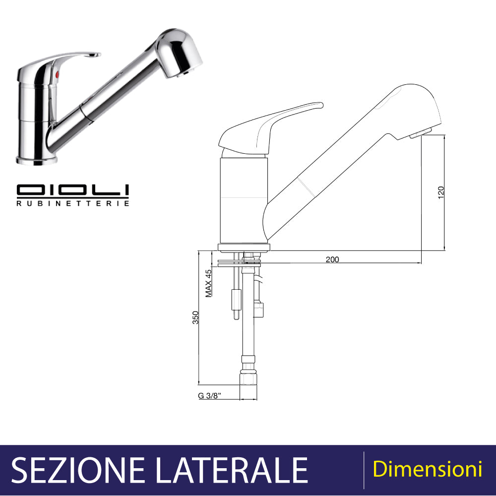 MISCELATORE LAVELLO ROMA CON DOCCIA ESTRAIBILE - img 3