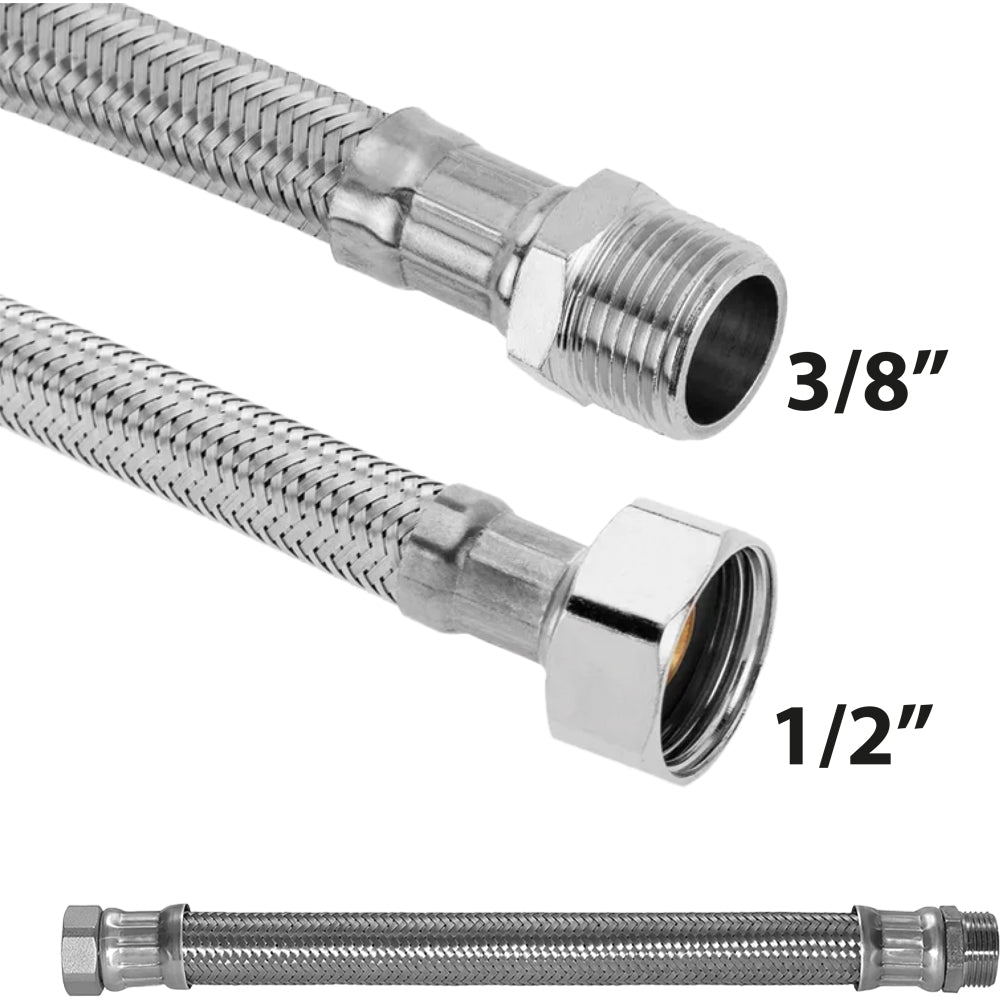 FLESSIBILE IN ACCIAIO INOX M3/8" X 1/2"F - img 2