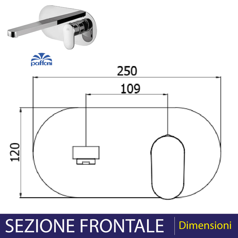 MISCELATORE LAVABO INCASSO CON BOCCA A MURO "CANDY" - img 4