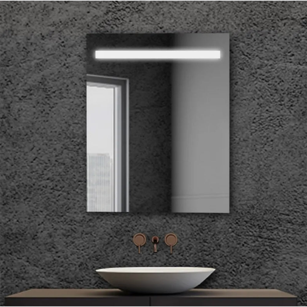 SPECCHIO RETTANGOLARE FILO LUCIDO CON FASCIA A LED SUPERIORE - img 3
