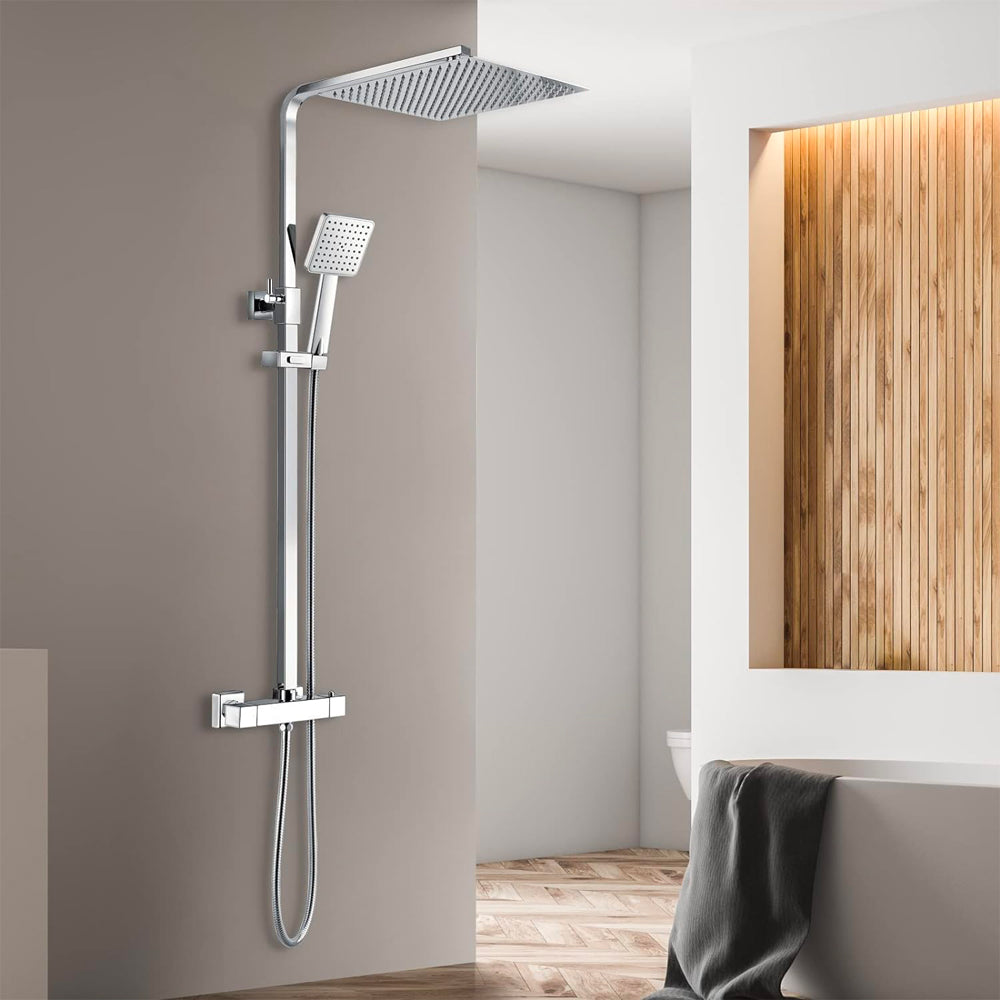 SET COLONNA DOCCIA MONOGETTO "SQUARE" QUADRA CON MISCELATORE TERMOSTATICO - img 4