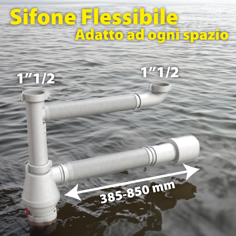 SIFONE FLESSIBILE PER LAVELLO A 2 VIE "FLEXYBON" - img 4