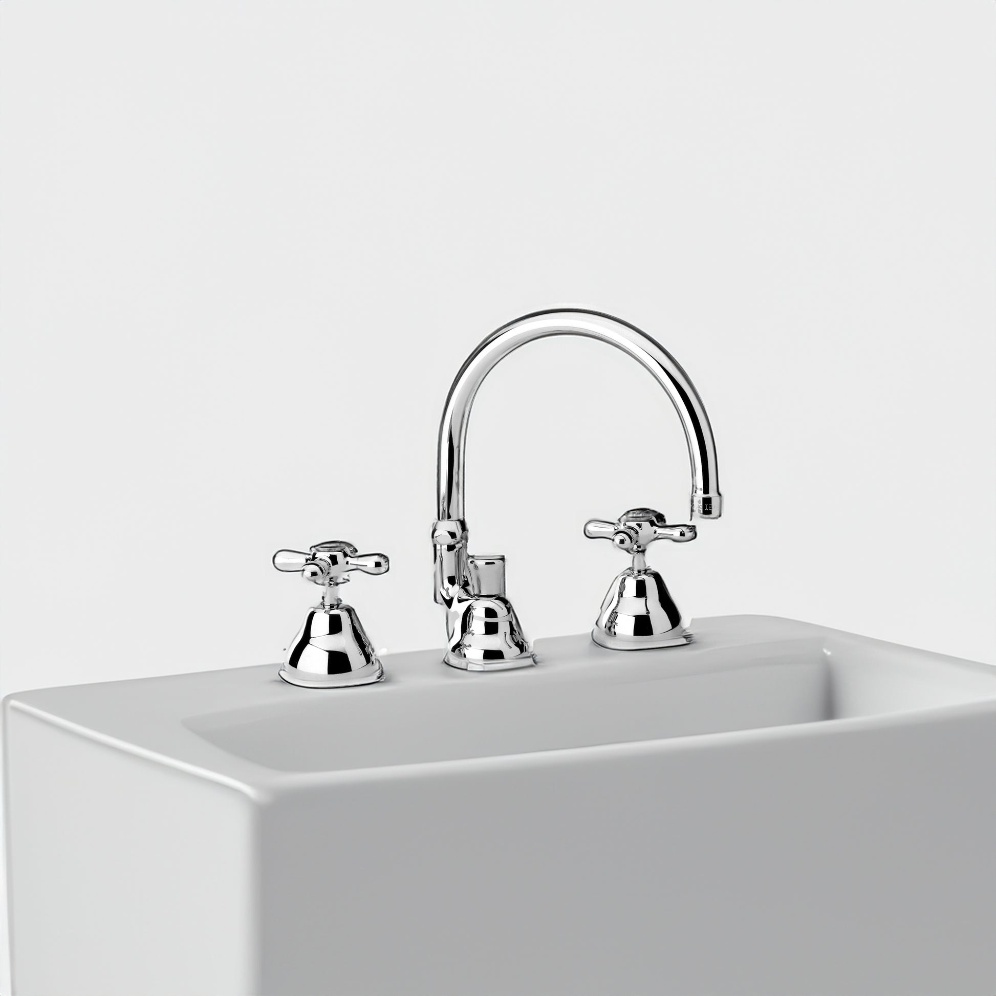 BATTERIA LAVABO A TRE FORI CON BOCCA ALTA ORIENTABILE "LIBERTY" - img 4
