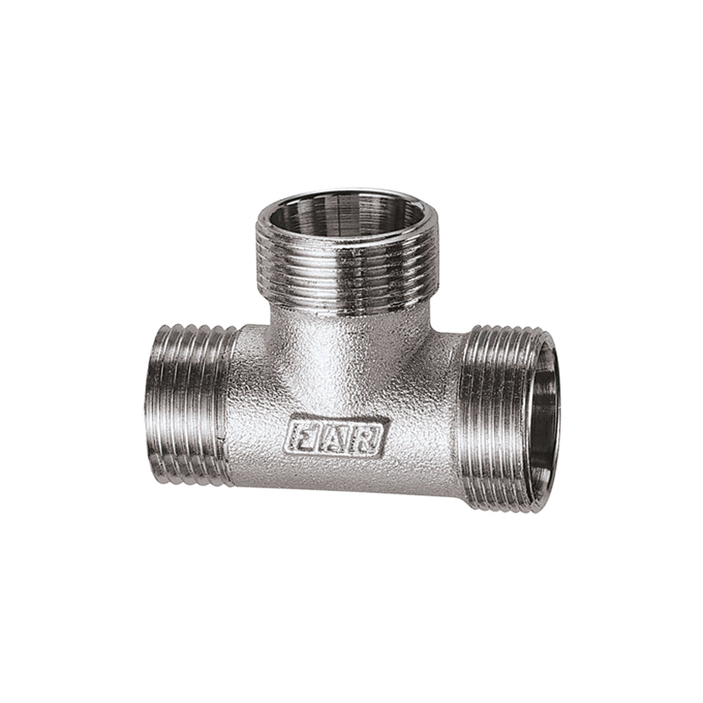 TEE MASCHIO CON 2 MONOCONI PER TUBO RAME, PLASTICA E MULTISTRATO CROMATO FAR - img 2
