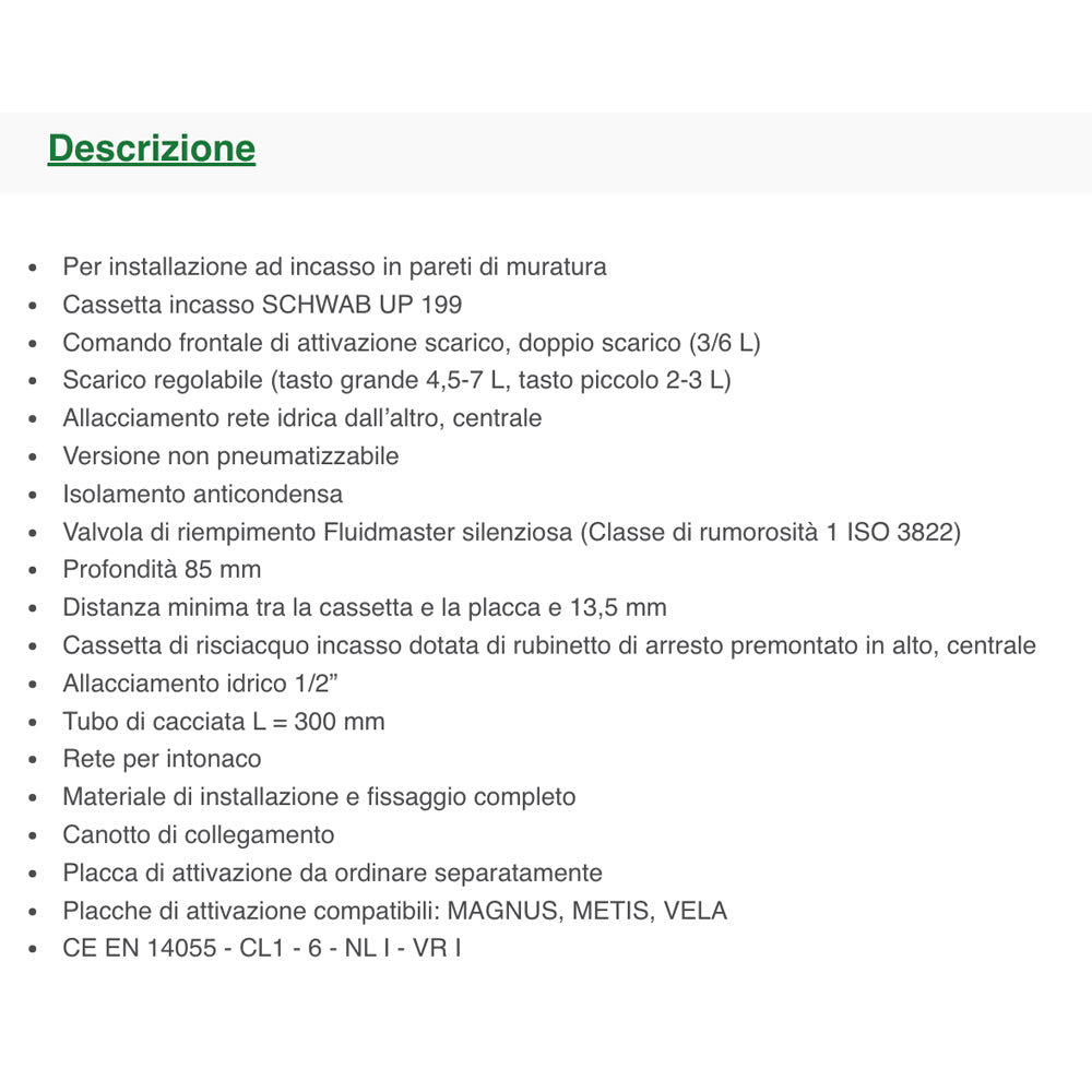 CASSETTA DI SCARICO AD INCASSO "UP 199" - img 4