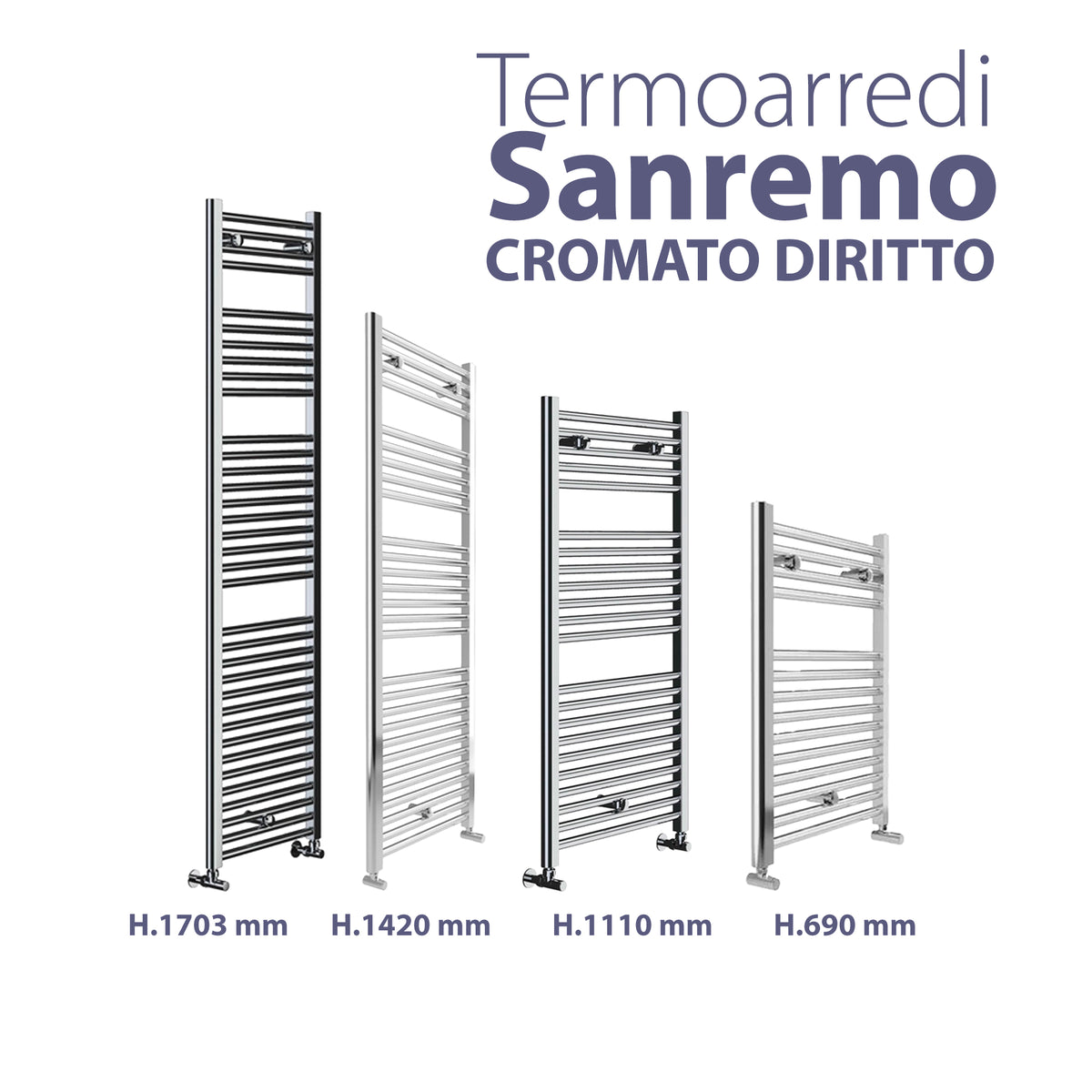 Termoarredo Sanremo Diritto Cromo - img 2